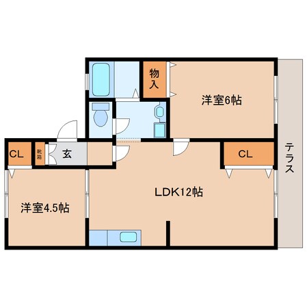 菜畑駅 徒歩5分 1階の物件間取画像